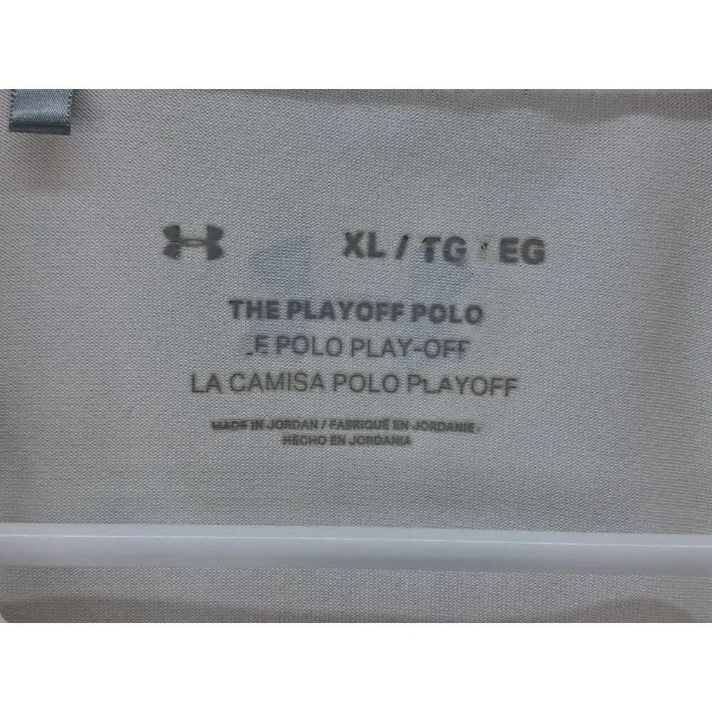 Under Armour The Playoff Polo Men's XL White Striped Golf Polo Shirt*READ*